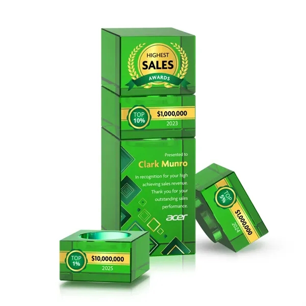 The Optical Crystal Tofino Stacker VividPrint™ Award features a unique stackable... from ASI 84592 St Regis Group / St Regis