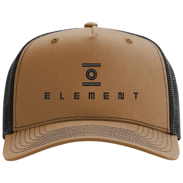 Richardson 112FP snapback cotton and polyester five-panel cap with leatherette patch... from ASI 74601 Calico