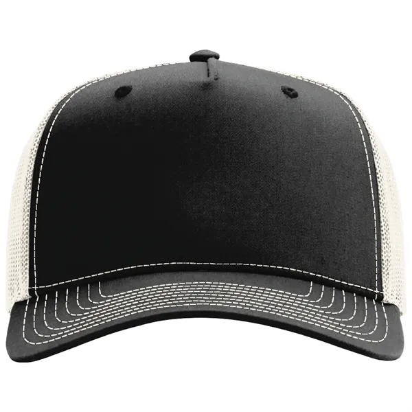 Richardson 112FP snapback cotton and polyester five-panel cap with leatherette patch... from ASI 74601 Calico