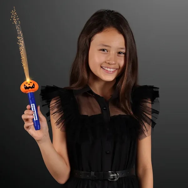 Blank or Imprinted. Jack-O-Lantern fiber optic wand with orange LEDs.... from ASI 34194 ALightPromos / Alight Promotional Products