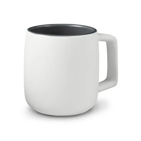 3.875" x 4.75" x 3.25" 15 ounce ceramic mug with square-shaped... from ASI 79530 Prime Line