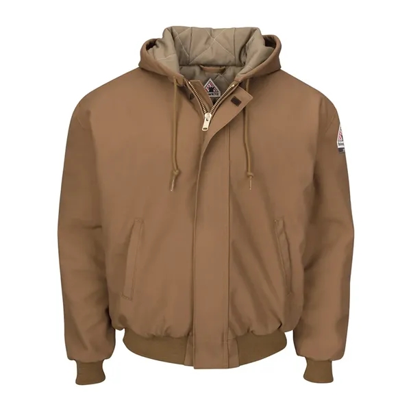 Bulwark Insulated Brown Duck Hooded Jacket with Knit Trim...... from ASI 84358 S&S Activewear