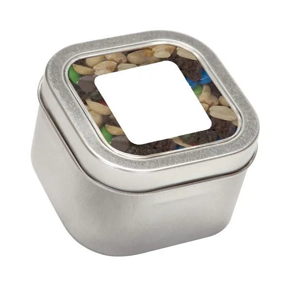 Large Square Window Tin fllled with your choice of delicious candy... from ASI 68507 The Magnet Group / The 1919 Candy Company