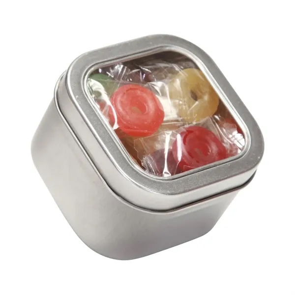Large Square Window Tin fllled with your choice of delicious candy... from ASI 68507 The Magnet Group / The 1919 Candy Company