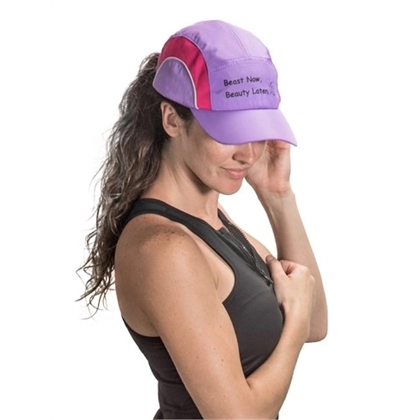 Breathable running cap made of polyester with a silkscreened imprint.... from ASI 72657 Active Life Promo / Active Life Promo