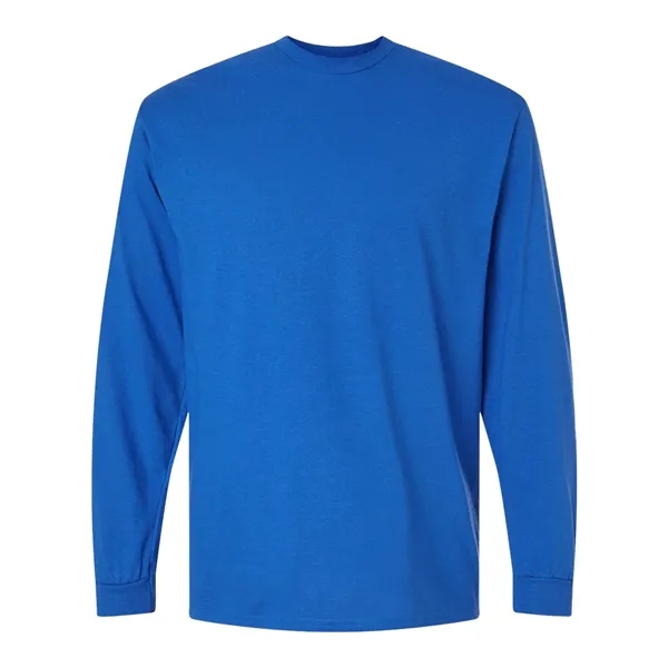 Adult pre-shrunk 50% cotton / 50% polyester long sleeve t-shirt. Blank... from ASI 84358 S&S Activewear