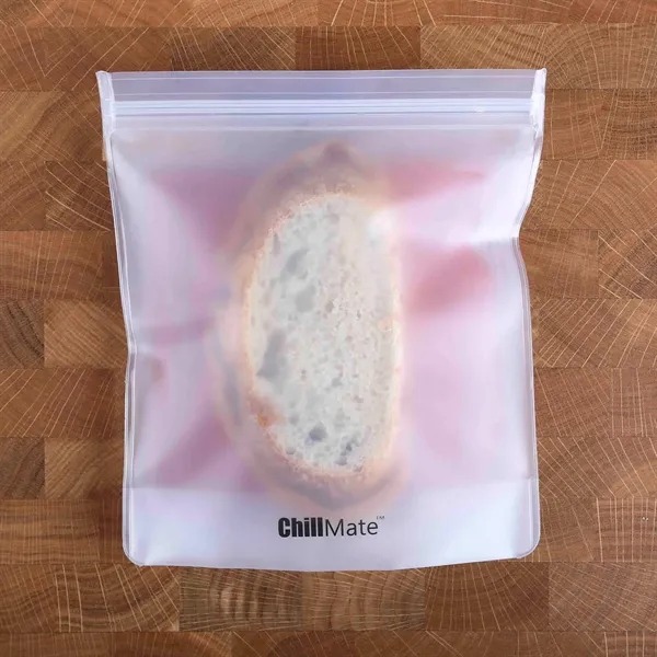 Reusable sandwich bag made of EVA with a ziplock closure on... from ASI 52840 Evans Manufacturing