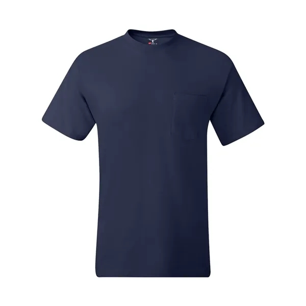 T-shirt with chest pocket made of 100% ring-spun cotton with double-needle... from ASI 84358 S&S Activewear