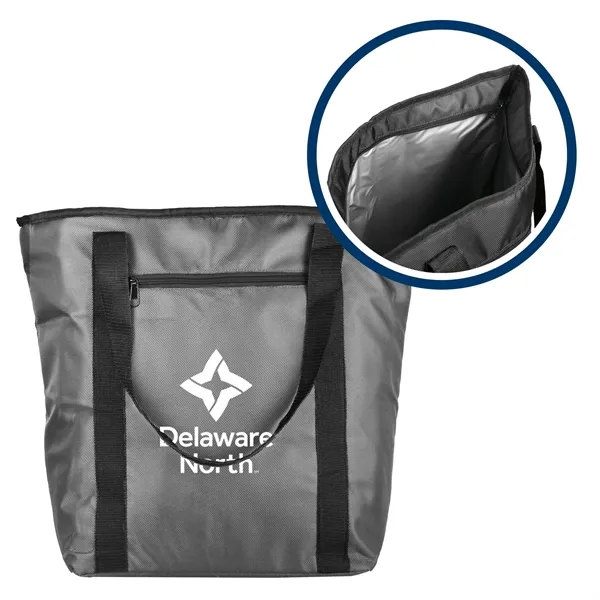 Cooler tote bag with zippered top closure, insulated interior and 25"... from ASI 52840 Evans Manufacturing