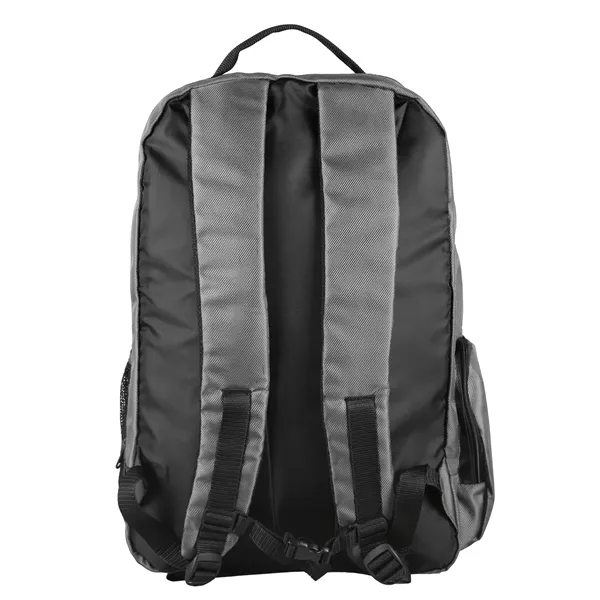 Backpack with large main zippered compartment and internal padded laptop/tablet pocket.... from ASI 52840 Evans Manufacturing