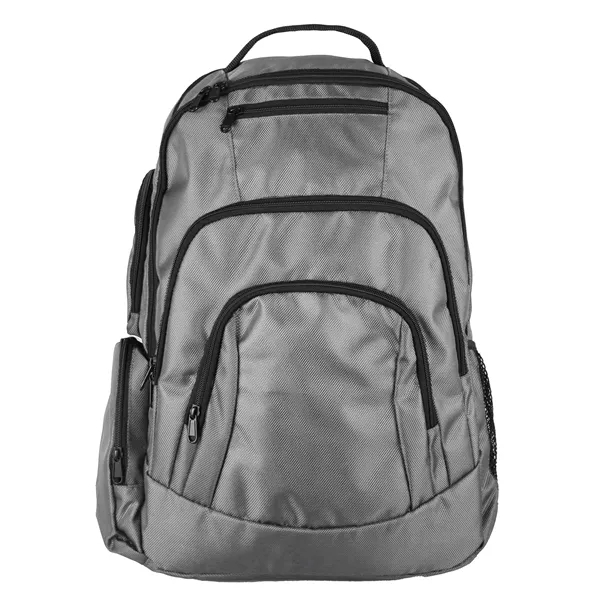 Backpack with large main zippered compartment and internal padded laptop/tablet pocket.... from ASI 52840 Evans Manufacturing