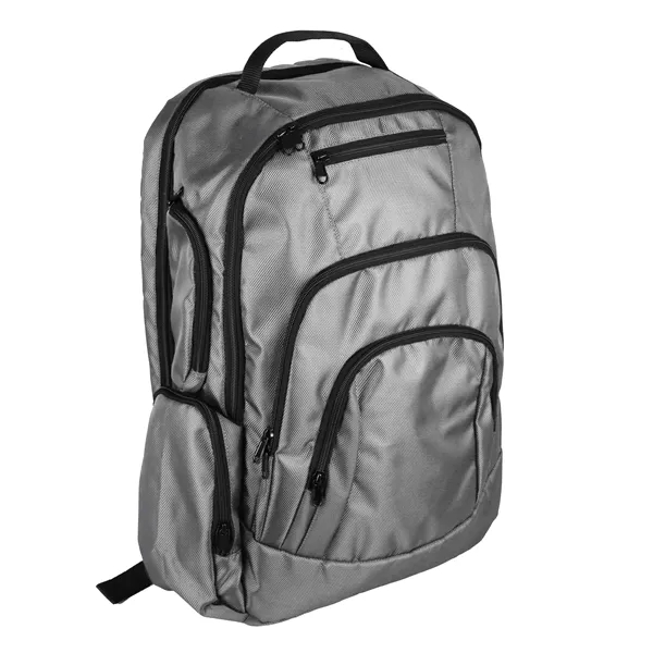 Backpack with large main zippered compartment and internal padded laptop/tablet pocket.... from ASI 52840 Evans Manufacturing