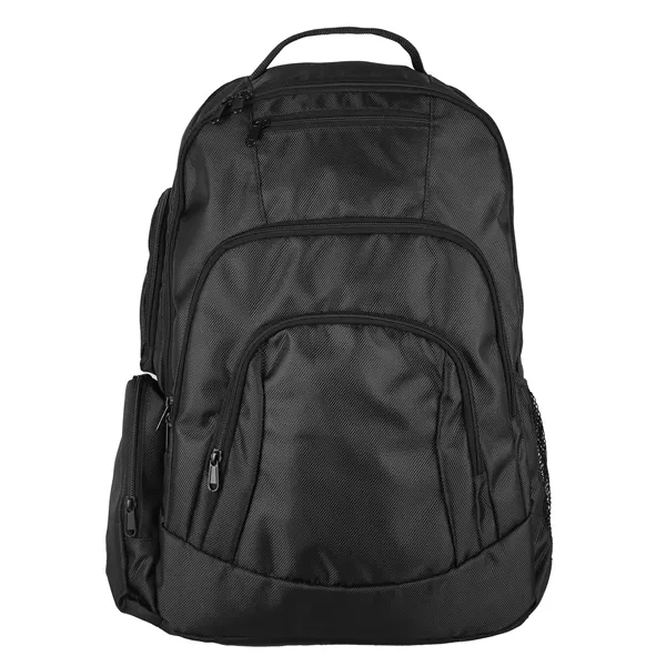 Backpack with large main zippered compartment and internal padded laptop/tablet pocket.... from ASI 52840 Evans Manufacturing