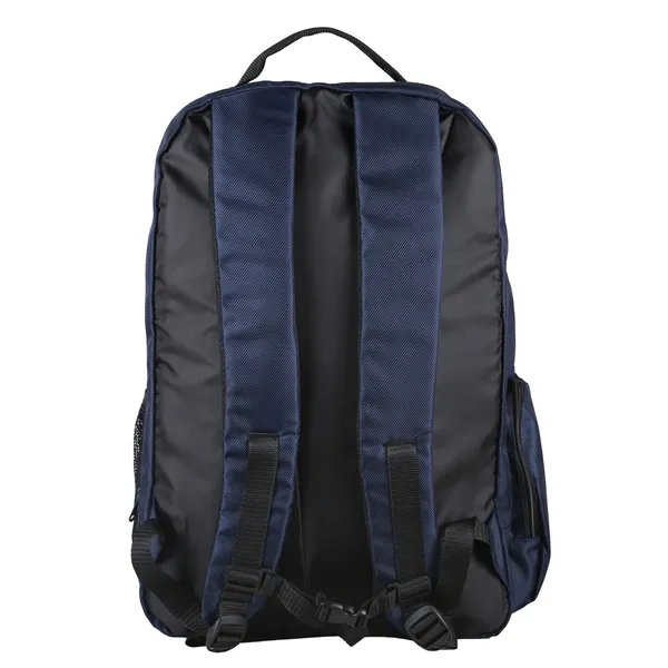 Backpack with large main zippered compartment and internal padded laptop/tablet pocket.... from ASI 52840 Evans Manufacturing