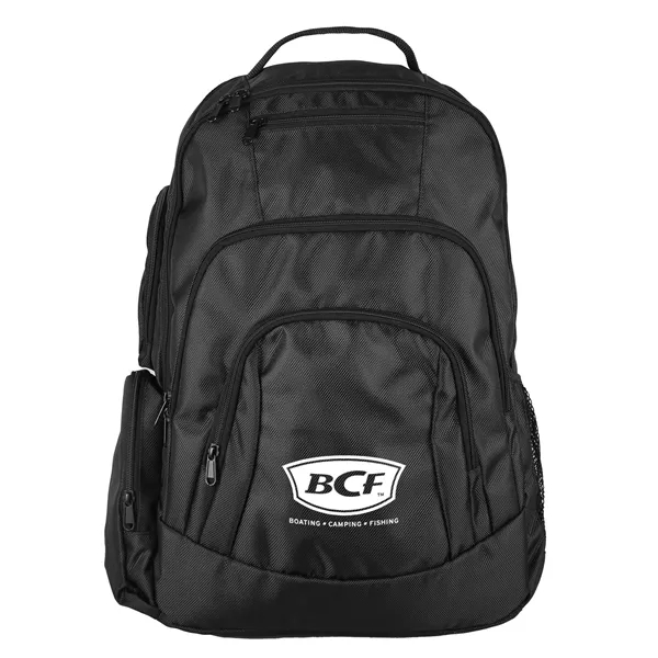 Backpack with large main zippered compartment and internal padded laptop/tablet pocket.... from ASI 52840 Evans Manufacturing