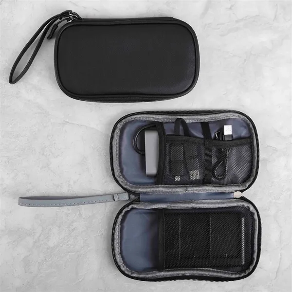 Tech organizer with zipper closure and mesh slip compartments.... from ASI 52840 Evans Manufacturing