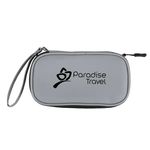 Tech organizer with zipper closure and mesh slip compartments.... from ASI 52840 Evans Manufacturing