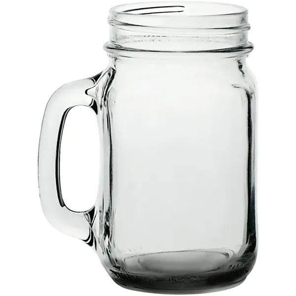 Clear glass mason jar style traditional mug with handle, 16 oz.... from ASI 39552 BEL Promo