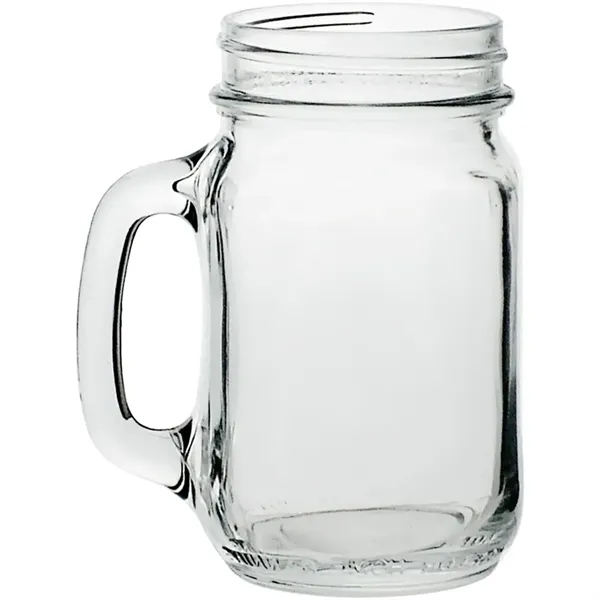 Clear glass mason jar style traditional mug with handle, 16 oz.... from ASI 39552 BEL Promo