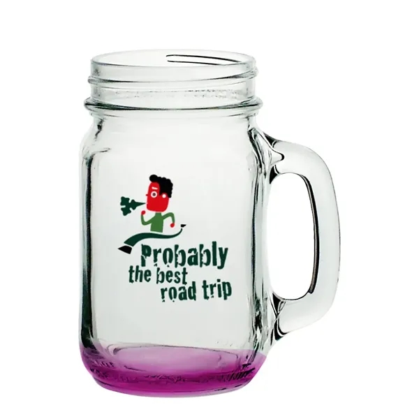 Clear glass mason jar style traditional mug with handle, 16 oz.... from ASI 39552 BEL Promo