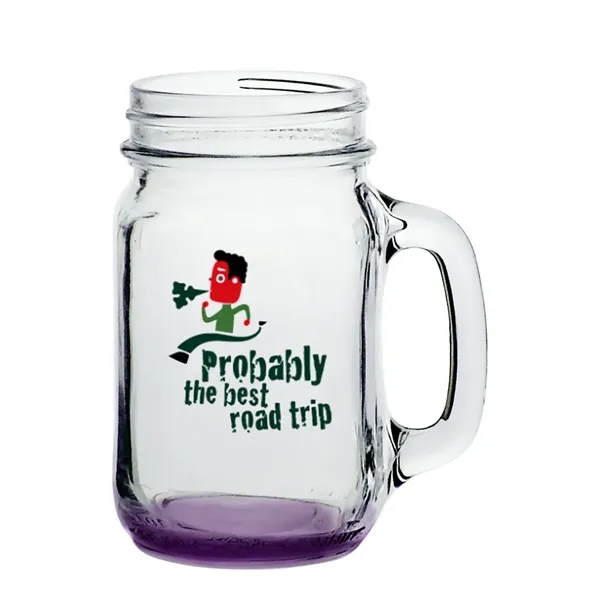 Clear glass mason jar style traditional mug with handle, 16 oz.... from ASI 39552 BEL Promo