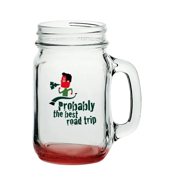 Clear glass mason jar style traditional mug with handle, 16 oz.... from ASI 39552 BEL Promo