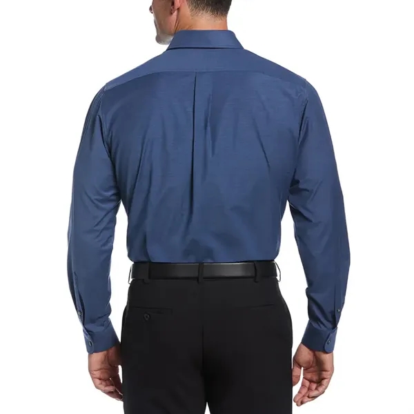 Unisex heathered woven shirt with 8-button front and left chest pocket.... from ASI 39552 BEL Promo