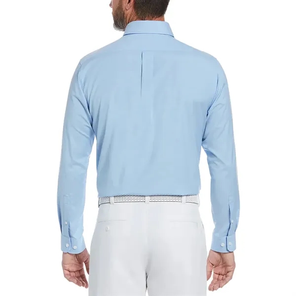 Unisex heathered woven shirt with 8-button front and left chest pocket.... from ASI 39552 BEL Promo