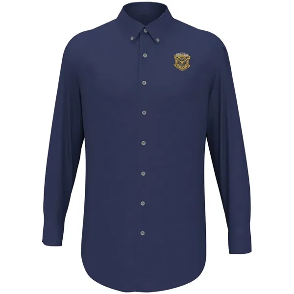 Unisex heathered woven shirt with 8-button front and left chest pocket.... from ASI 39552 BEL Promo