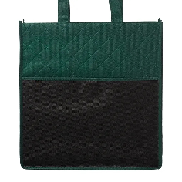 Two tone non-woven grocery tote bag with diamond quilted pattern on... from ASI 39552 BEL Promo