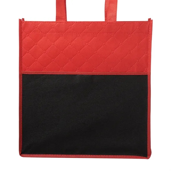 Two tone non-woven grocery tote bag with diamond quilted pattern on... from ASI 39552 BEL Promo