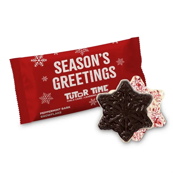 .75 oz  One Color Wrapped Peppermint Bark Snowflake... from ASI 44900 NC Custom (CI/Lanco) / Chocolate Inn