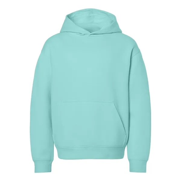 Youth pullover hooded sweatshirt made of 60/40 cotton/polyester fleece with coverstitched... from ASI 84358 S&S Activewear