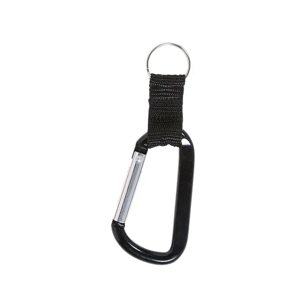 Aluminum carabiner with strap and split ring.... from ASI 79530 Prime Line
