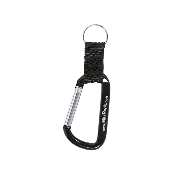 Aluminum carabiner with strap and split ring.... from ASI 79530 Prime Line