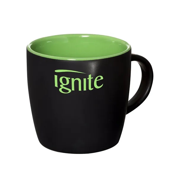 12 oz. ceramic mug with black matte exterior and glossy colored... from ASI 79530 Prime Line