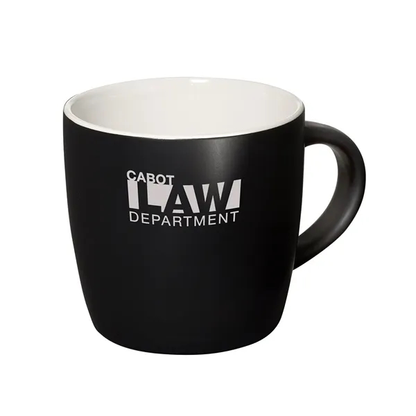 12 oz. ceramic mug with black matte exterior and glossy colored... from ASI 79530 Prime Line