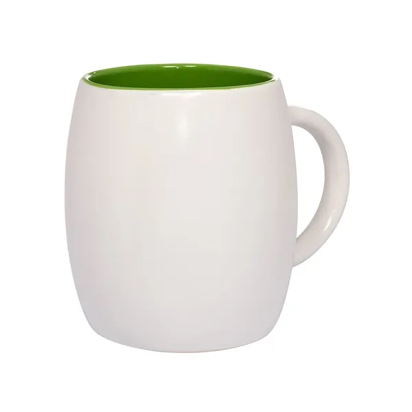 3.25" x 3.75" x 3.25 " 14-ounce barrel-shaped ceramic mug with... from ASI 79530 Prime Line