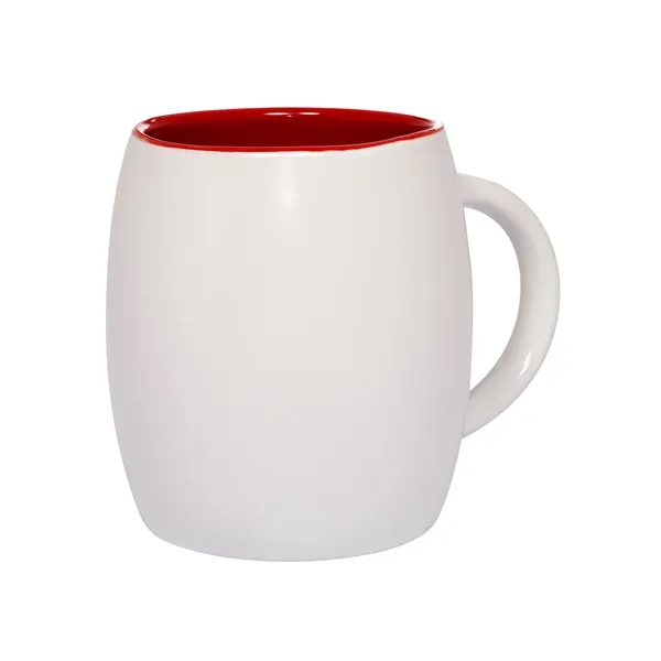 3.25" x 3.75" x 3.25 " 14-ounce barrel-shaped ceramic mug with... from ASI 79530 Prime Line