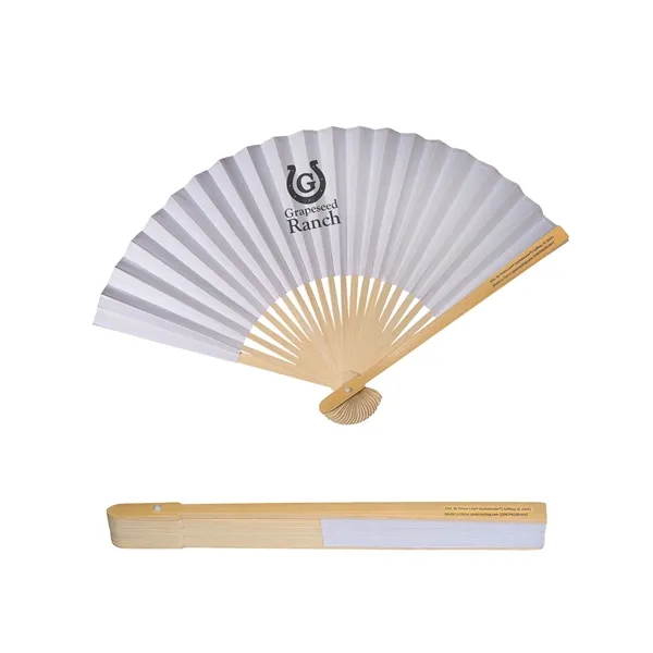 Folding hand fan crafted with a bamboo frame.... from ASI 79530 Prime Line