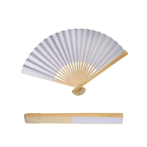 Folding hand fan crafted with a bamboo frame.... from ASI 79530 Prime Line