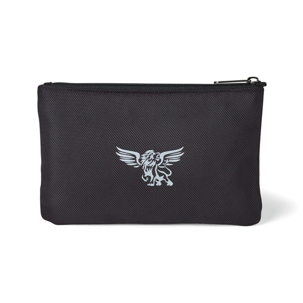 Leather pouch with top zippered closure, interior zippered pocket and two-piece... from ASI 56070 Gemline / Gemline®