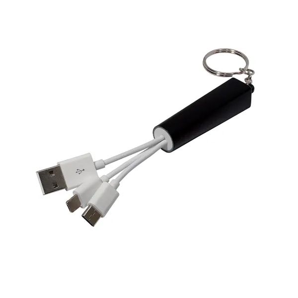 ABS plastic keychain with USB-C, 5 Pin and MicroUSB connectors and... from ASI 79530 Prime Line