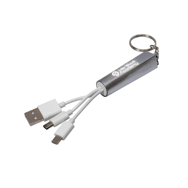 ABS plastic keychain with USB-C, 5 Pin and MicroUSB connectors and... from ASI 79530 Prime Line