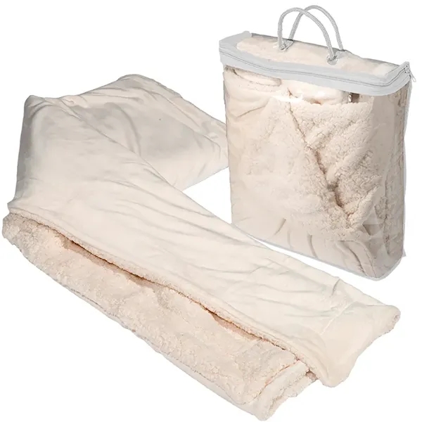 50" x 60" micro mink sherpa blanket with hidden embroidered pocket... from ASI 79530 Prime Line