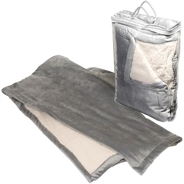 50" x 60" micro mink sherpa blanket with hidden embroidered pocket... from ASI 79530 Prime Line