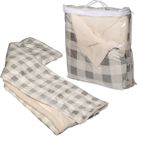 50" x 60" micro mink sherpa blanket with hidden embroidered pocket... from ASI 79530 Prime Line