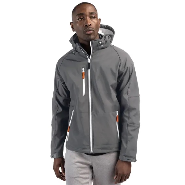 Men's jacket with a full-zip, hood, water resistance, chest pocket, and... from ASI 47965 Cutter & Buck