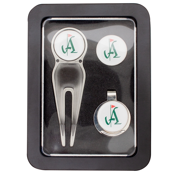 Golf gift set with divot tool, hat clip and ball markers... from ASI 52263 EMT / EMT EMT EASY