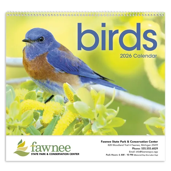 11 x 19 2024 Birds calendar on 70# paper with UV-coated... from ASI 40480 Koozie Group / Norwood Triumph Calendar